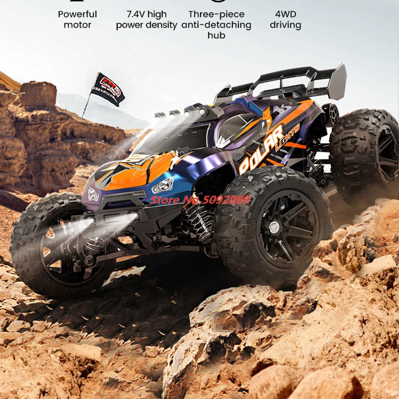 80KM/H Rc Racing Car 2.4G Climbing 4WD Off road Car 1:14 4WD Brushless High Speed Professional Off Road Racing All Terrain Light