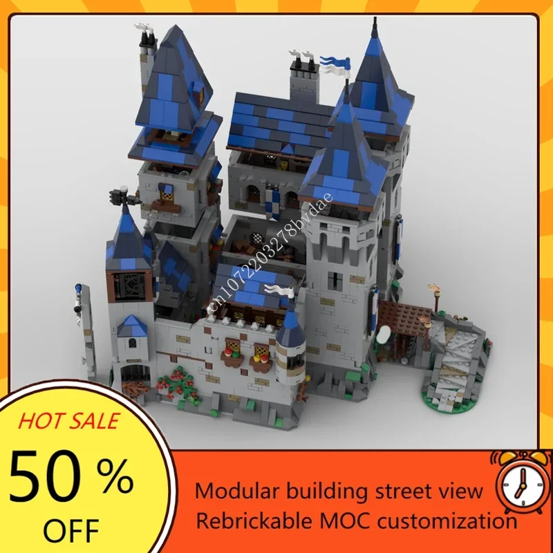 4421PCS Customized MOC Medieval Castle Black Falcon Eagle's Nest Castle Model Building Blocks Bricks DIY Assembly Toys Xmas Gift