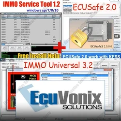 latest Software PACK ECUSafe 2.0 + IMMO Universal 3.2 + Edc 17 IMMO SERVICE TOOL V1.2 ECU safe 2.0 For Car Trucks work with KESS