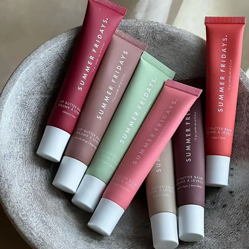 فاخر 2025 الصيف الجمعة بلسم الشفاه ترطيب تنعيم الشفاه الناعمة مستحضرات التجميل الكرز الفانيليا البيج الوردي السكر ماكياج الشفاه الرعاية #2