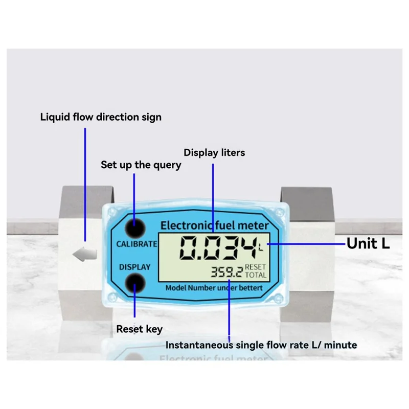 

ABUL-Digital Turbine Water Flow Meter Digital LCD Display High Precision Portable Industrial Flow Sensor