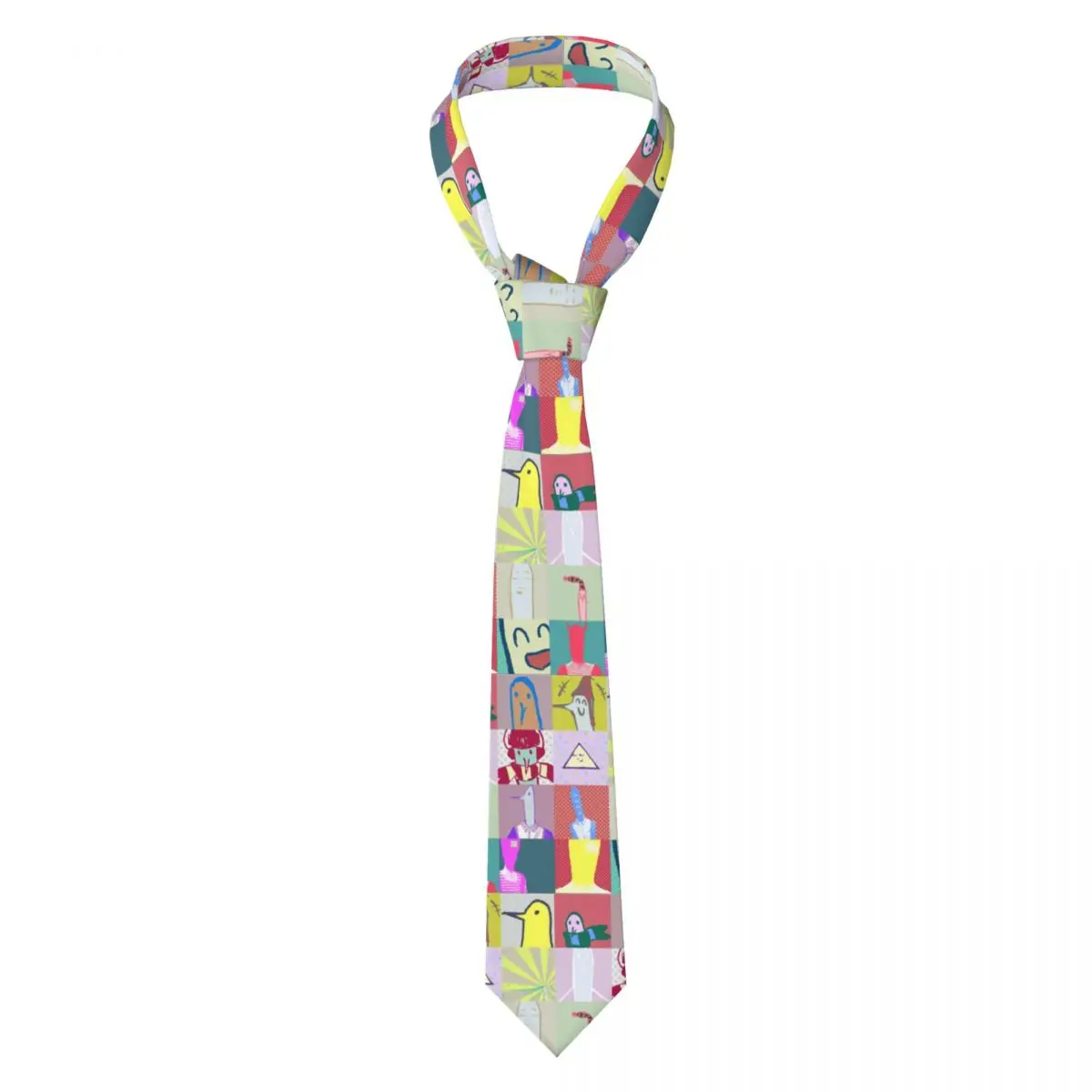 

Oyasumi Punpun Grid Colorful Necktie Men Skinny Polyester 8 cm Wide Goodnight Punpun Anime Neck Tie for Mens Daily Wear Gravatas