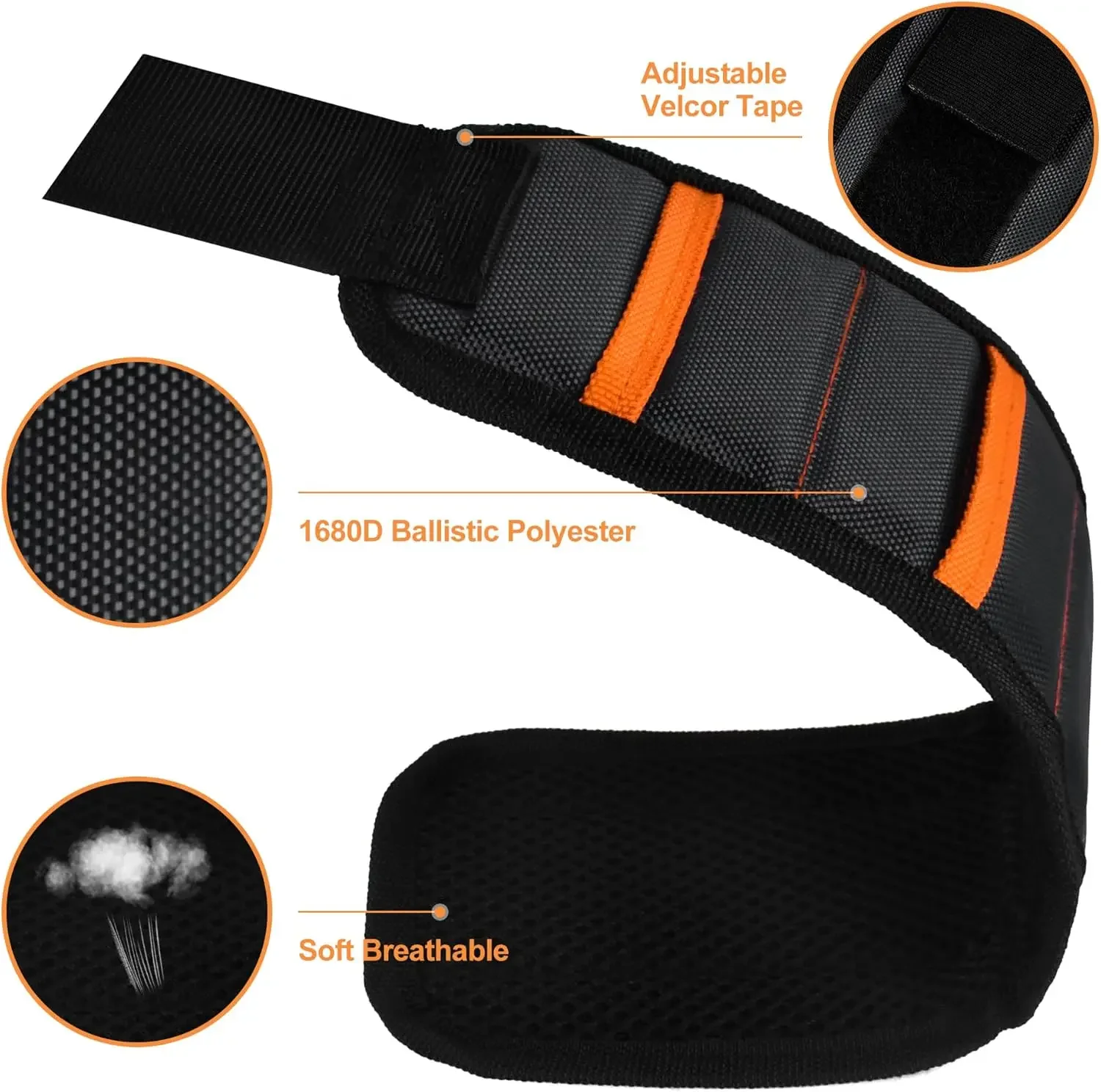 Magnetic Wristband for Men Tools Holder Adjustable Velcro Strap Wrist Band for Screws Nails Drill Bits DIY Handyman Gift for Dad