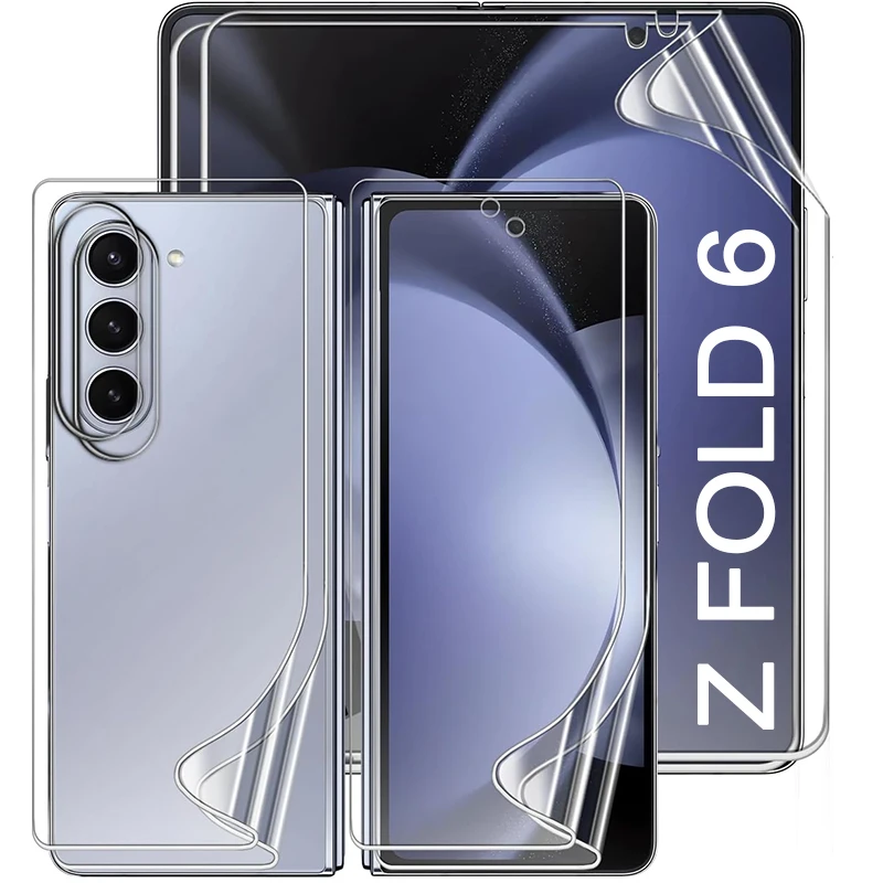 Soft Hydrogel Protection Flexiable Screen Protector For Samsung Galaxy Z Fold 6 ZFold6 Inner+Front+Back Protective Soft Films