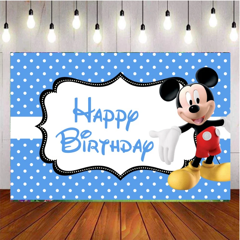 Mickey Mouse Disneyland Background For Photography Photo Backdrop Baby Shower Birthday Party Decoration Props Supplies Customize