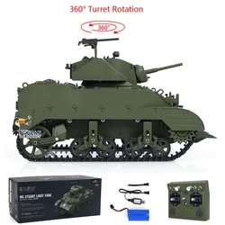 Toys 1/16 Scale RTR Tank US Stuart M5A1 British VI Light Tank High-Speed Sound Lights Radio Control Finished Panzer Vehicle Cars