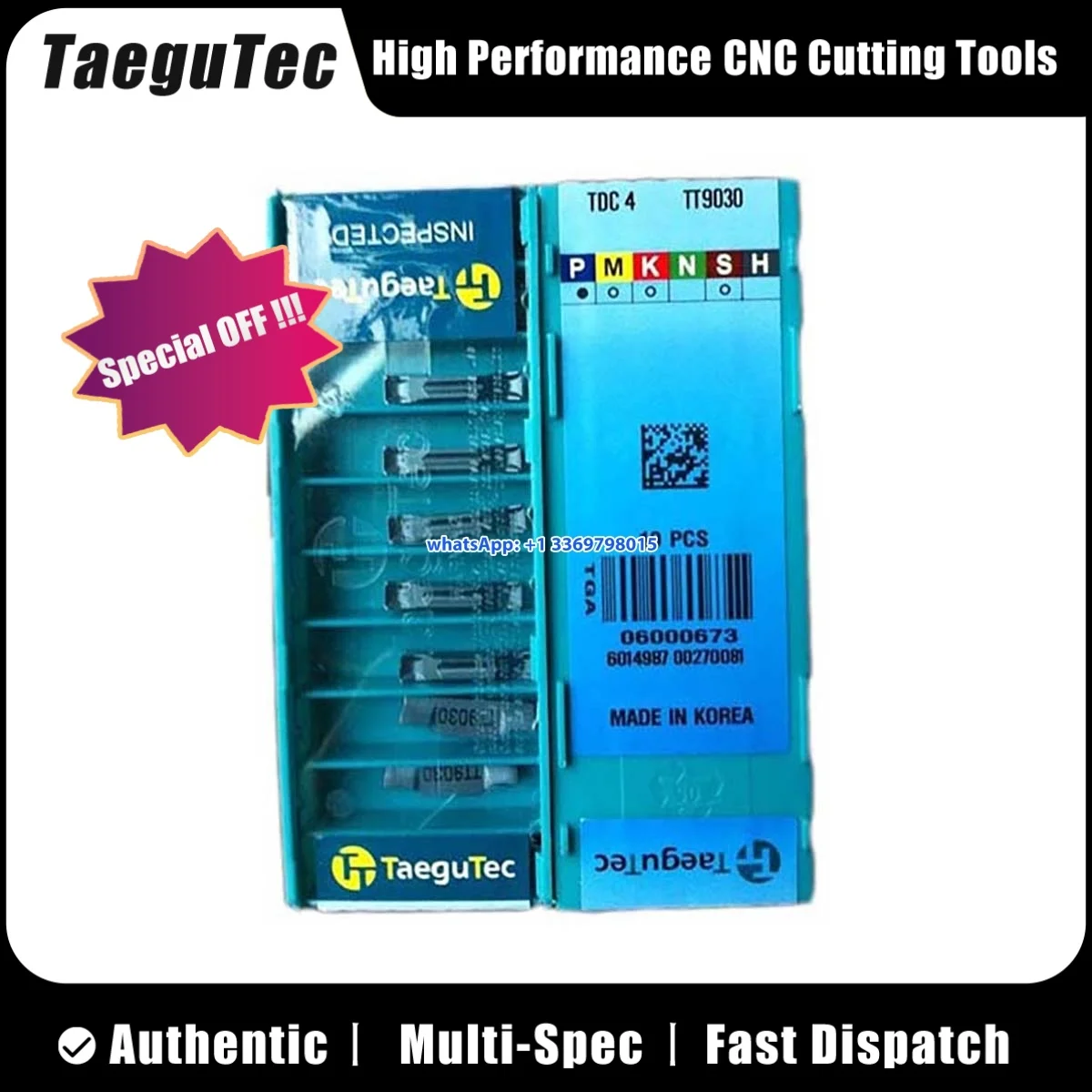 

TaeguTec Original TDC4 TDC3 TDC2 -15R TT9080 TT9030 TT8020 TT7220 Groove Insert 10PCS
