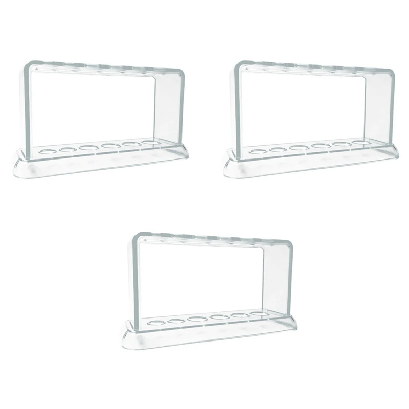 HOT SALE 3X Plastic Clear Test Tube Rack 6 Holes Stand Lab Test Tube Stand Shelf School Supply Lab Equipment 16.7X8X3 Cm