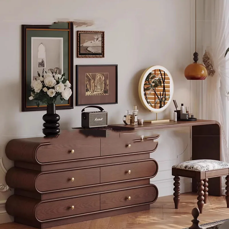 

Mid Century Nail Vanity Table Desk Chair Modern European Organizer Dressing Table Corner Closets Vestidores Postmodern Furniture