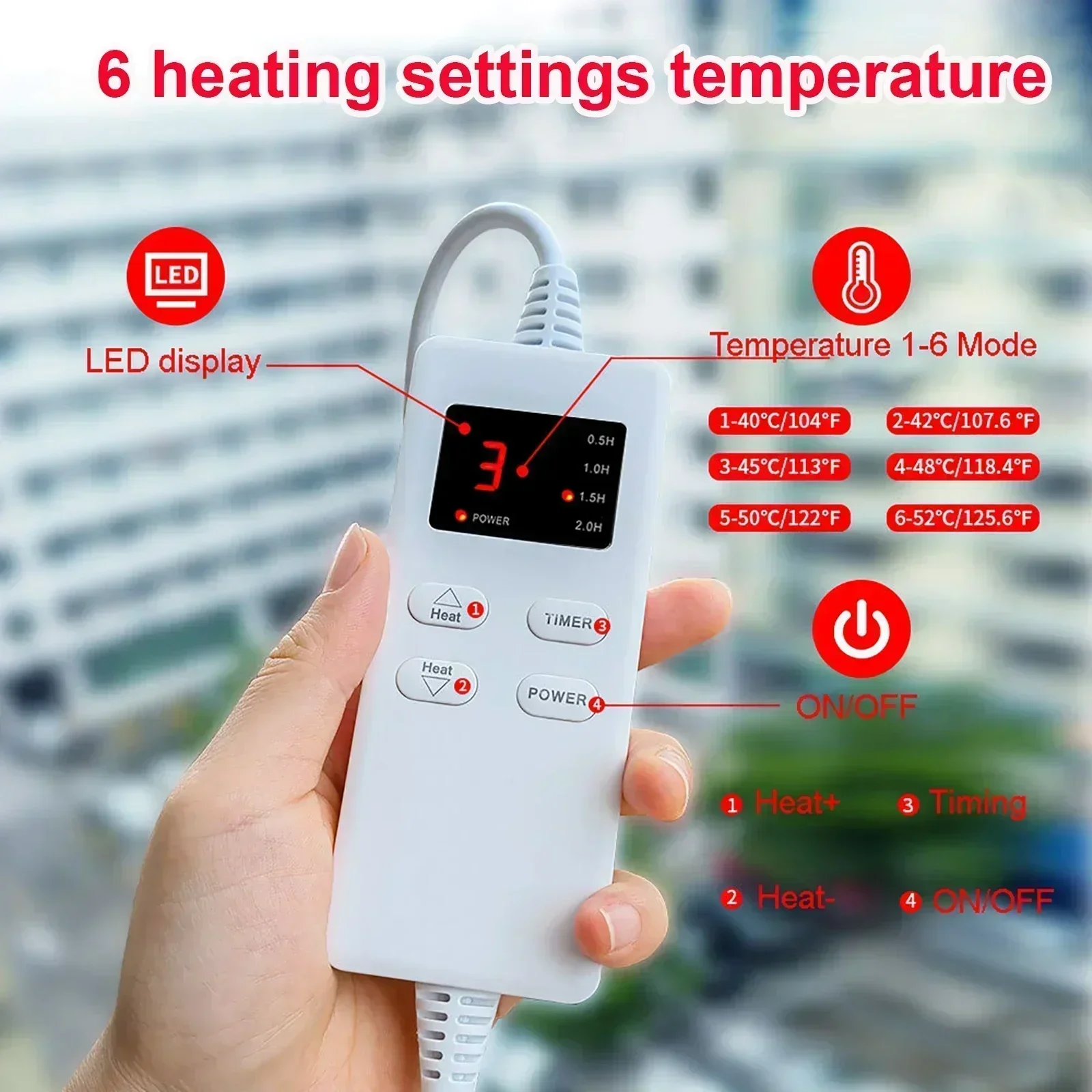 75W Electric Blanket Timing 6-speed Physiotherapy Heated Pad Shawl Cover Leg Warming Winter Warm Heating Pad for Back Pain 220V