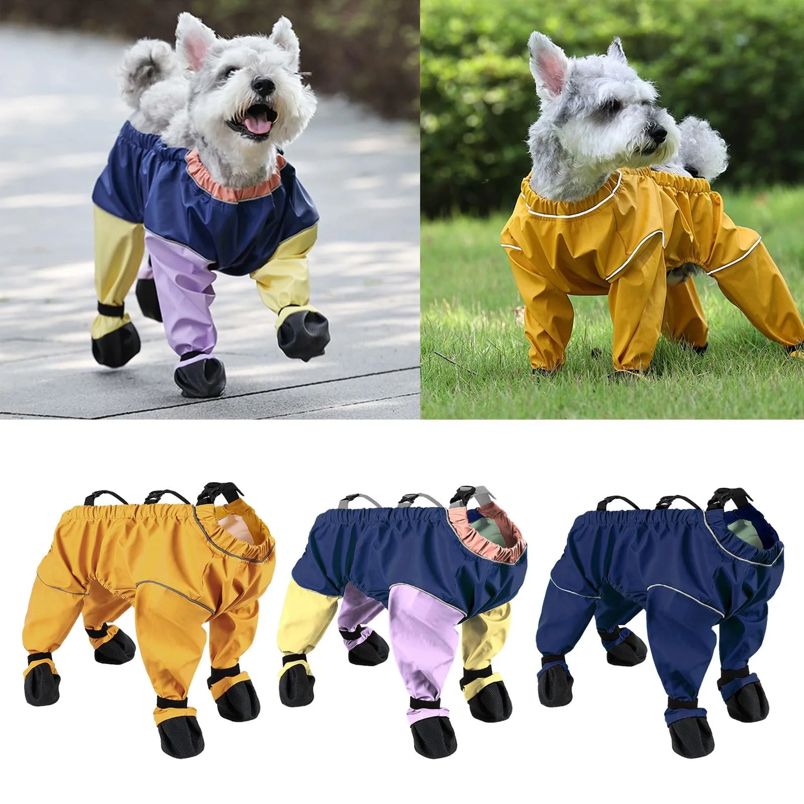 Waterproof Pet Pants with Foot Cover Dog Trousers Safety Dog Leggings Foot Protector for Small Dog Outdoor Activity Dog Suit