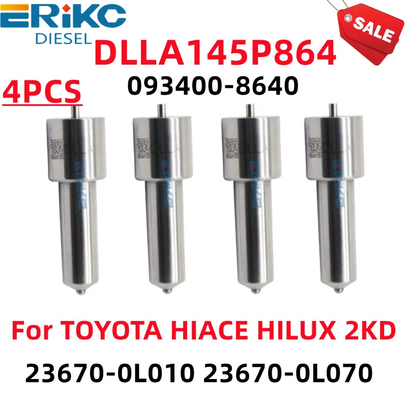 New Nozzle DLLA145P864 Common Rail Injector 093400-8640 For TOYOTA HIACE HILUX 2KD 23670-0L010 23670-0L070 4PCS