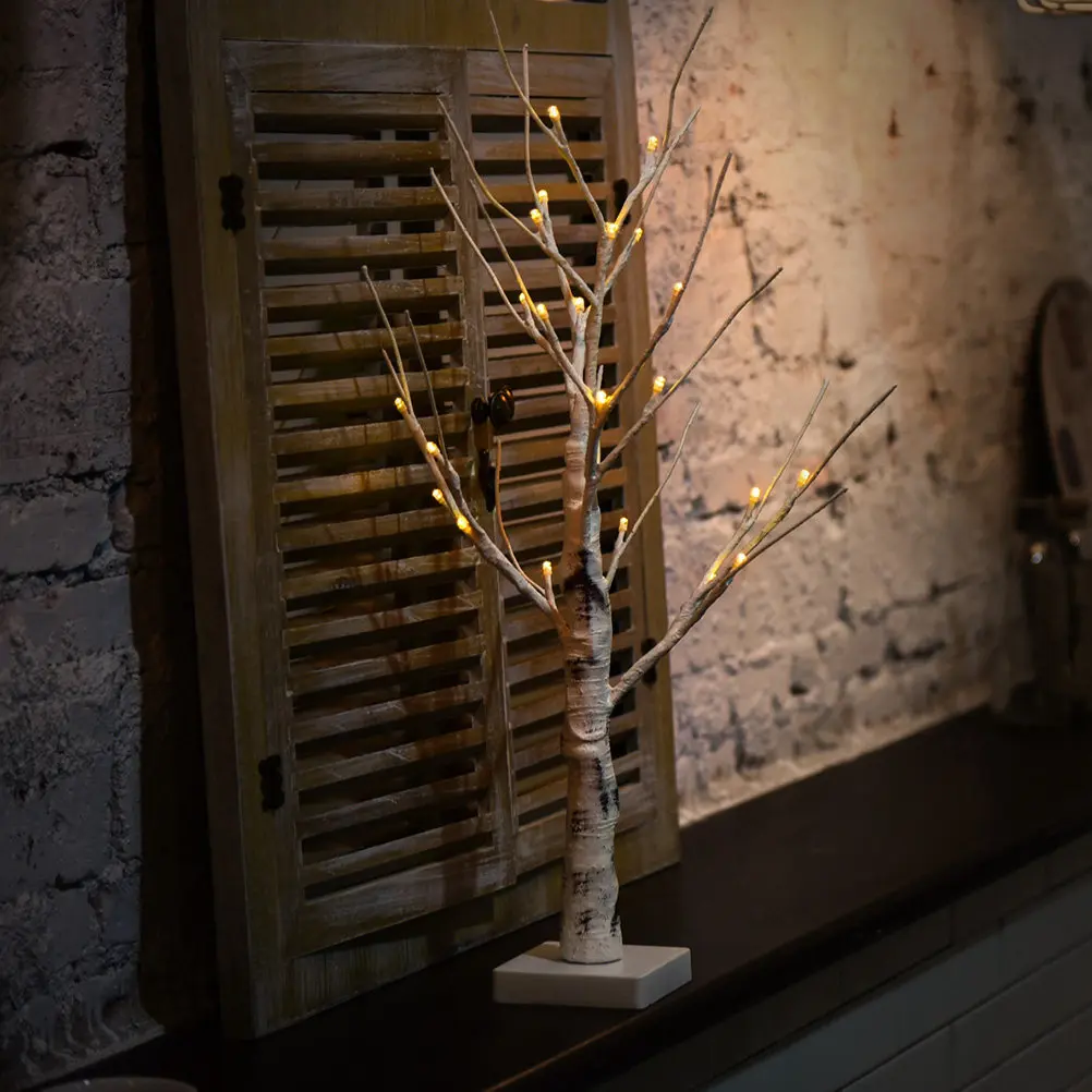 

Светящаяся берёза с 24 светодиодами, гибкие ветви, тёплый белый свет, ночник, декоративный светильник для дома, праздников, вечеринок, свадеб