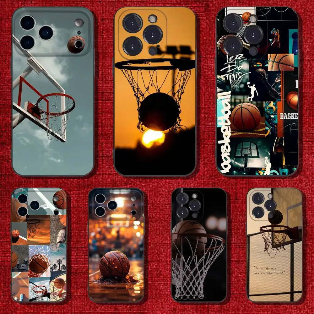 

Basketball Sport Phone Case For iPhone 6,17,16,15,14,13,12,11 Plus,Pro Max,XS,X,XR,SE,Mini,8,7,Soft Silicone Black Cover