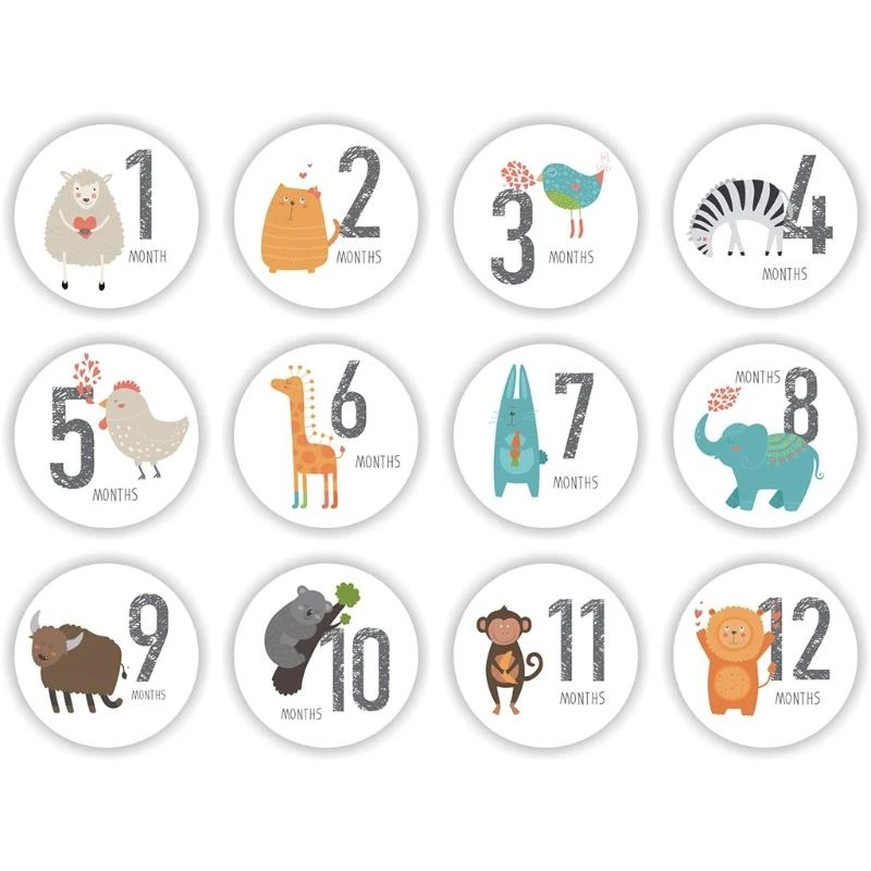 

M76C 12 ПК/SET BABY BEARN BERVALN Monthly Sticker