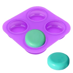 4 Cavity Easy To Demould Soap Molds Tray Reusable Round Circles Soap Molds Silicone DIY Handmade Craft Cake Decorating Tools