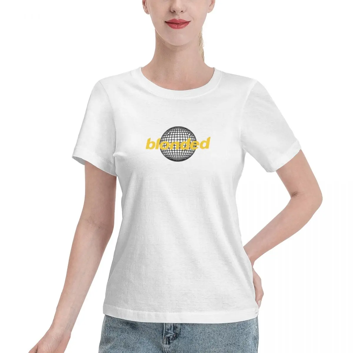

Blond_15 Women's 100% Cotton Short Sleeve T-shirt Top Loose Tshirt