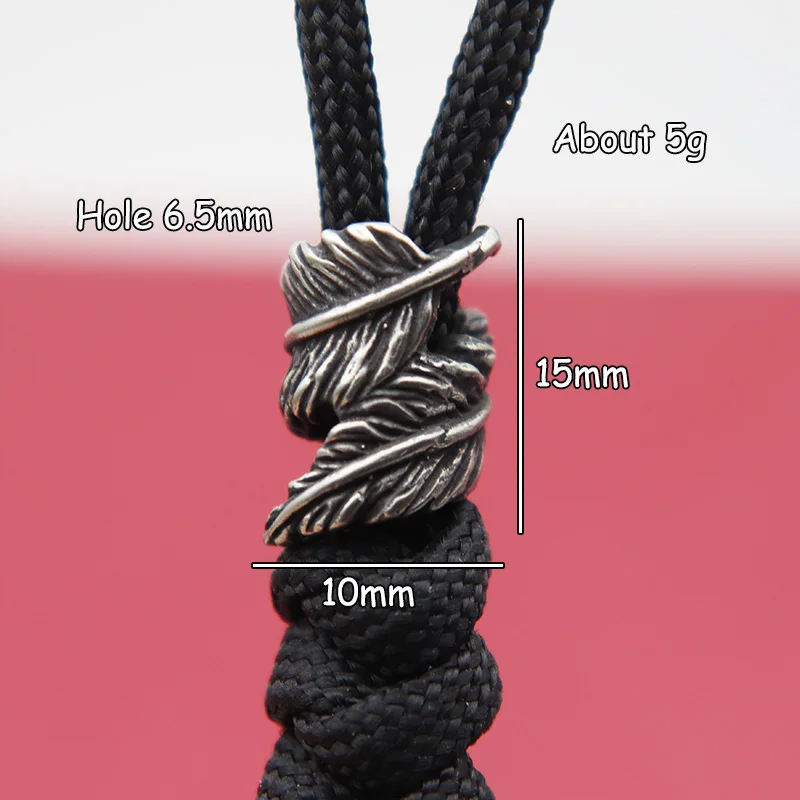 Plume Brass Knife Beads EDC Outdoor DIY Paracord Woven Bracelet Accessories Lanyard Pendants Umbrella Rope Flashlight Hangings