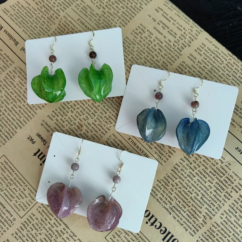 

Creative Lantern Fruit Series Natural Plant Earrings Handmaking Epoxy Resin Dried Flower Earring Unique Floral Jewelry Wholesale