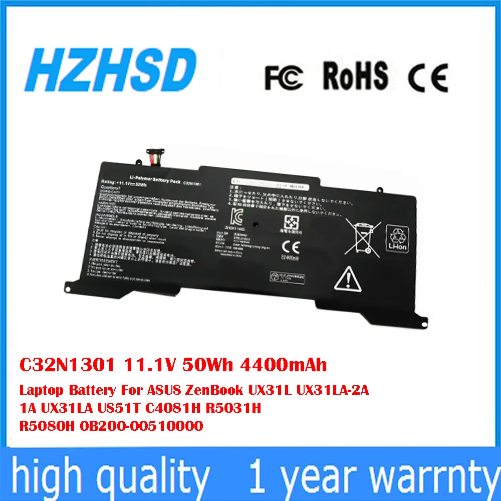 

C32N1301 11.1V 50Wh 4400mAh Laptop Battery For ASUS ZenBook UX31L UX31LA-2A 1A UX31LA US51T C4081H R5031H R5080H 0B200-00510000