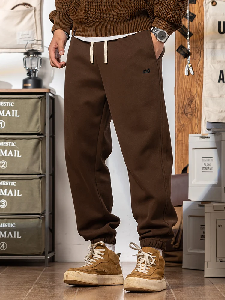 

Тяжелые мужские спортивные штаны в американском стиле ретро, коричневые весенне-осенние повседневные свободные прямые спортивные брюки Faionable Ci Sle