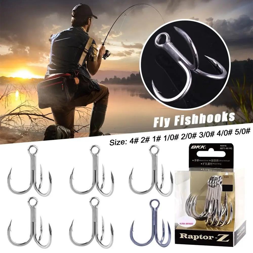 5/6/7/8Pcs 4X Intensify Treble Fishing Hooks Super Sharp Anti-rust Fishing Triple Anchor Hook Carbon Steel Fishing Tackle Sports