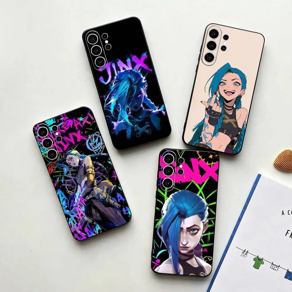 Anime Game Jinx   Phone Case For Samsung S25,S24,S21,S22,S23,S30,Ultra,S20,Plus,Fe,Note,10,9,5G Black Cover