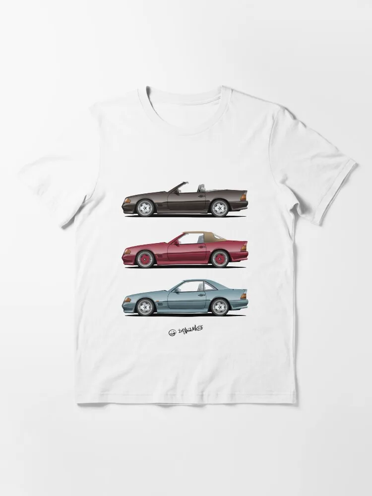 Men'S Classic T-Shirt Automotive Art Car Poster Design, Rauhweltbegriff Coupe Cabrio Roadster Old Car Turbo Adventure R129