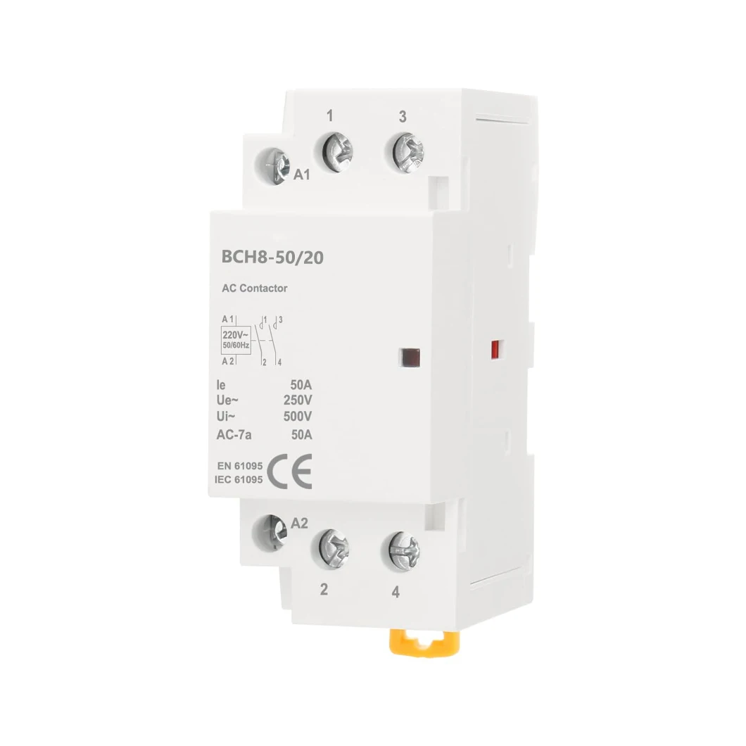 ABILKEEN BCH8-50/20 50A Load Household AC contactor 2Pole 2NO Universal Circuit Control AC24V/110V/230V Automatic AC Contactor