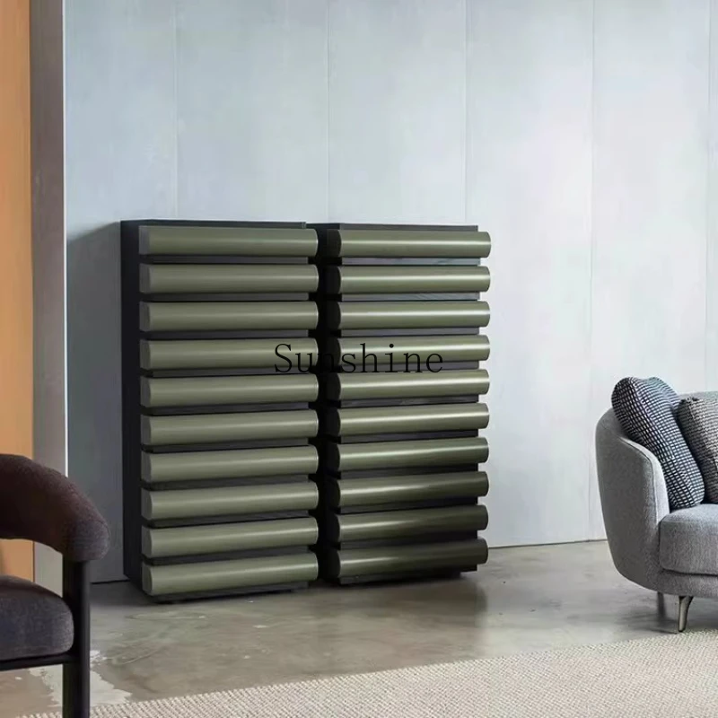 

Italian Bedroom Art Solid Wood Drawer Locker Villa Three Bucket Cabinet
