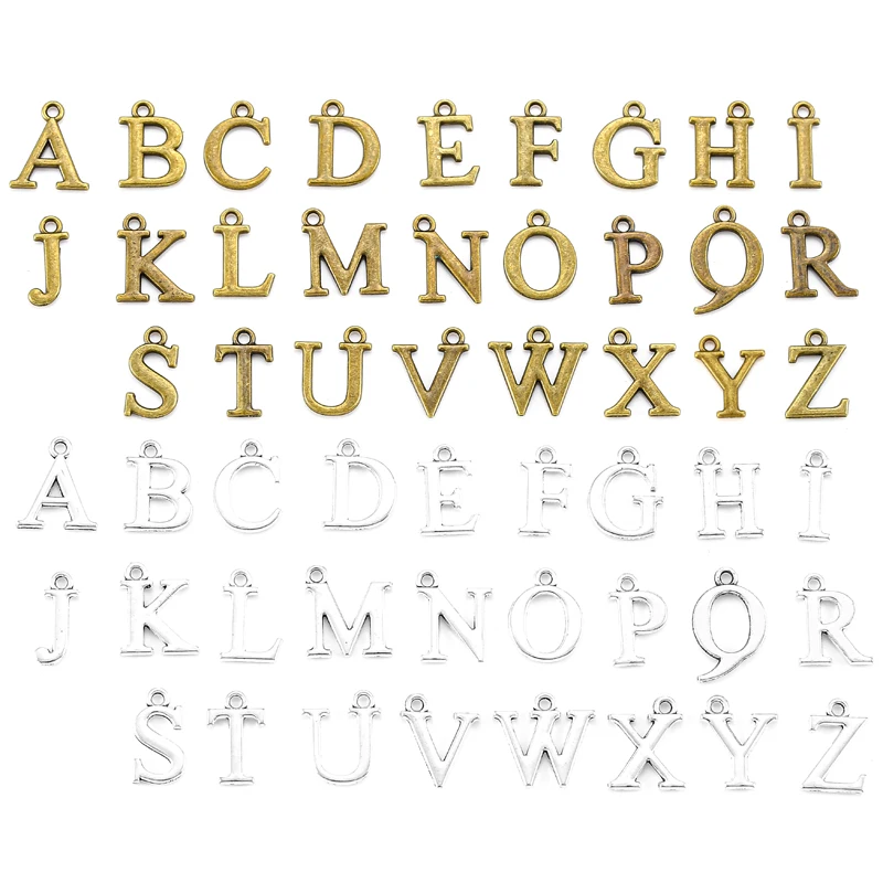 

26pcs Initial Charms 26 English Alphabet Letter Charm Pendants For Women Man DIY Necklace Bracelet Jewelry Making A-Z S115