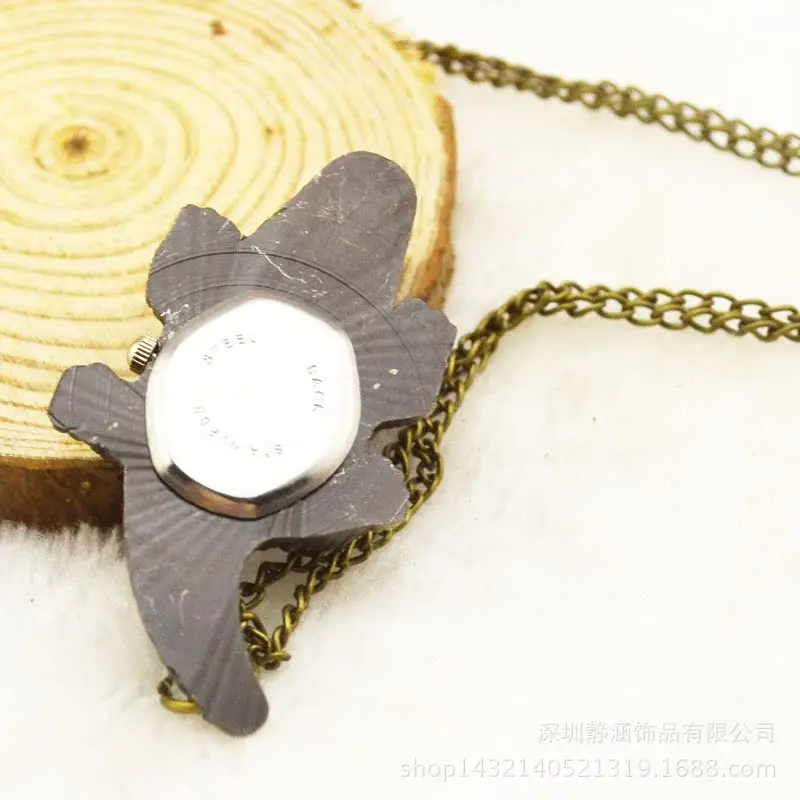 البرونزية الرجعية نمط لطيف الطفل التمساح الكرتون ساعة الجيب الفتيان والفتيات قلادة ساعة الجيب زخرفة مبيعات المصنع مباشرة