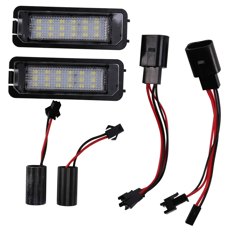 2Pcs 12V Led Number License Plate Light Lamps For Golf 4 5 6 7 Car License Plate Lights Exterior Accessories