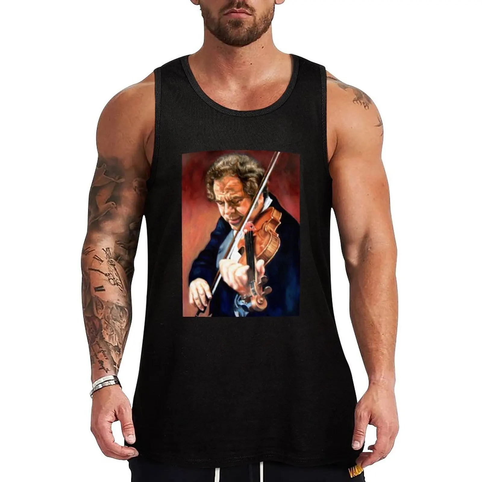 

portrait of Itzhak Perlman Tank Top Training Athletic Tank Top Lightweight Breathable Wear