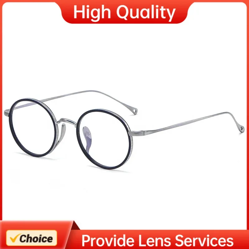 

Мода KAME Style 7,7 г светло-титановая маленькая круглая оправа для очков KMN7307 MAN NEN, высококачественная оправа для очков для мужчин и женщин