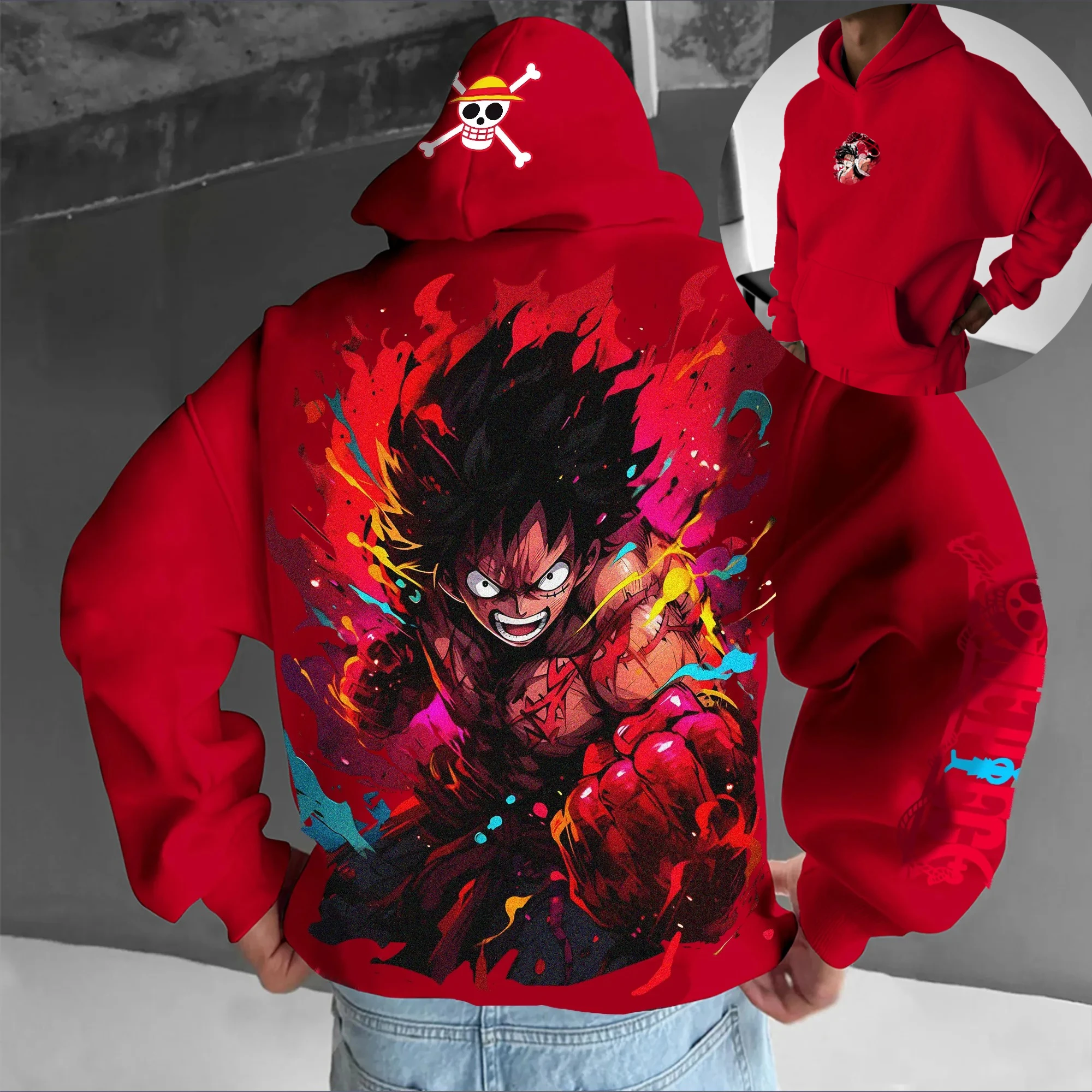 

ONE PIECE Одежда для родителей и детей, осенне-зимняя удобная толстовка с капюшоном из японского аниме с классическими персонажами, мужская и женская