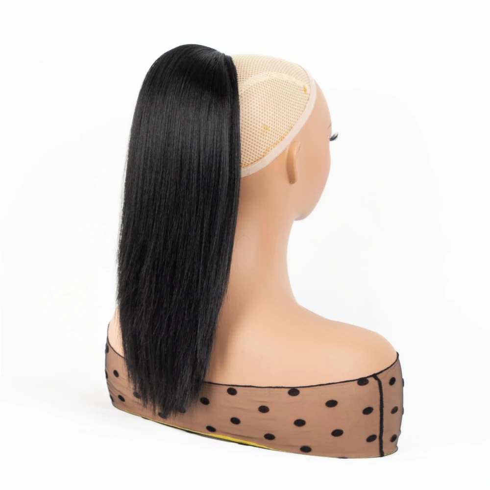 Short Straight Synthetic Ponytails 12 Inch Straight Futura Hair Ponytails Heat Resistant Protein Fiber Straight Draw-string Pony