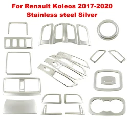 Stainless Steel For Renault Koleos 2017 - 2020 Car  Complete  Set Of air Conditioning Outlet Glass Switch Decorative Accessories