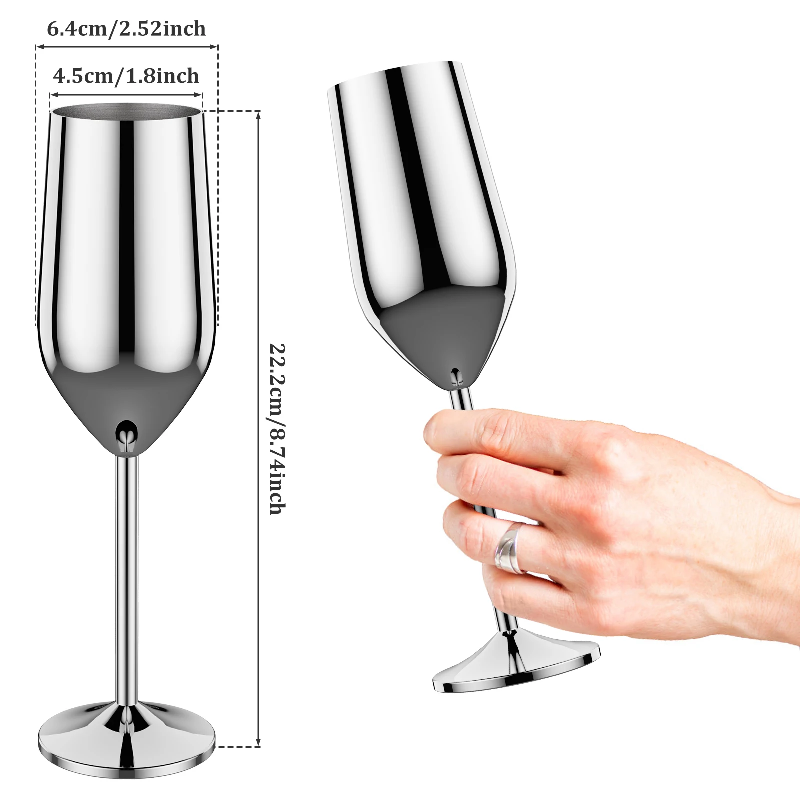 2 pezzi bicchieri da vino in acciaio inossidabile bicchieri da Champagne 200ml calici da vino in oro rosa per whisky Cocktail Juice Bar accessori strumento