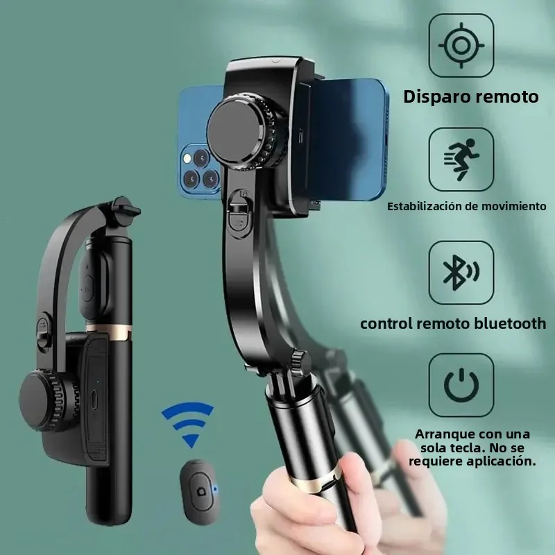 Estabilizador de Gimbal Portátil Q08, Palo Selfie con Luz de Relleno, Trípode Bluetooth para Smartphone y Cámaras de Acción