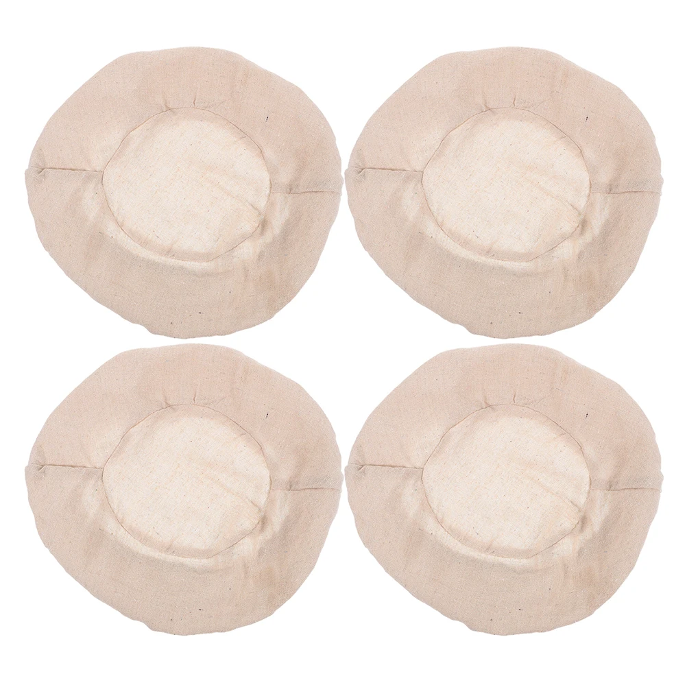 

4 Pcs Round Bread Basket Cloth Set Baking Gadget Banneton Liner Cover Lining Liners Cotton Tools
