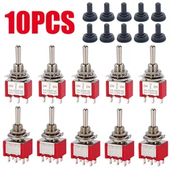 10pcs 6mm Miniature Switches Toggle Switch Single Pole Double Throw Mini Waterproof Cap Micro Switch ON-OFF-ON 6A