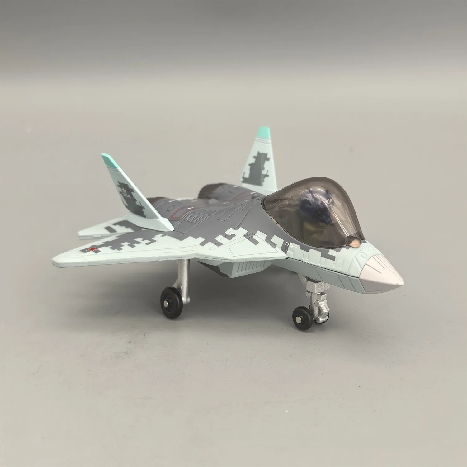 Avion jouet Q Version SU57 combattant statique avion modèle Kits assemblage modèle Kits de construction pour adultes passe-temps bricolage Q Version combat