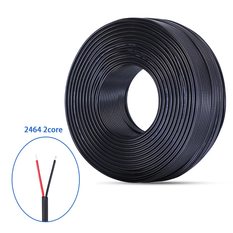 awm 2464 16 18 20 22 24 26 28 awg Cable Factory High quality Sheath cable 2 Core Bare Copper wire dc power cable