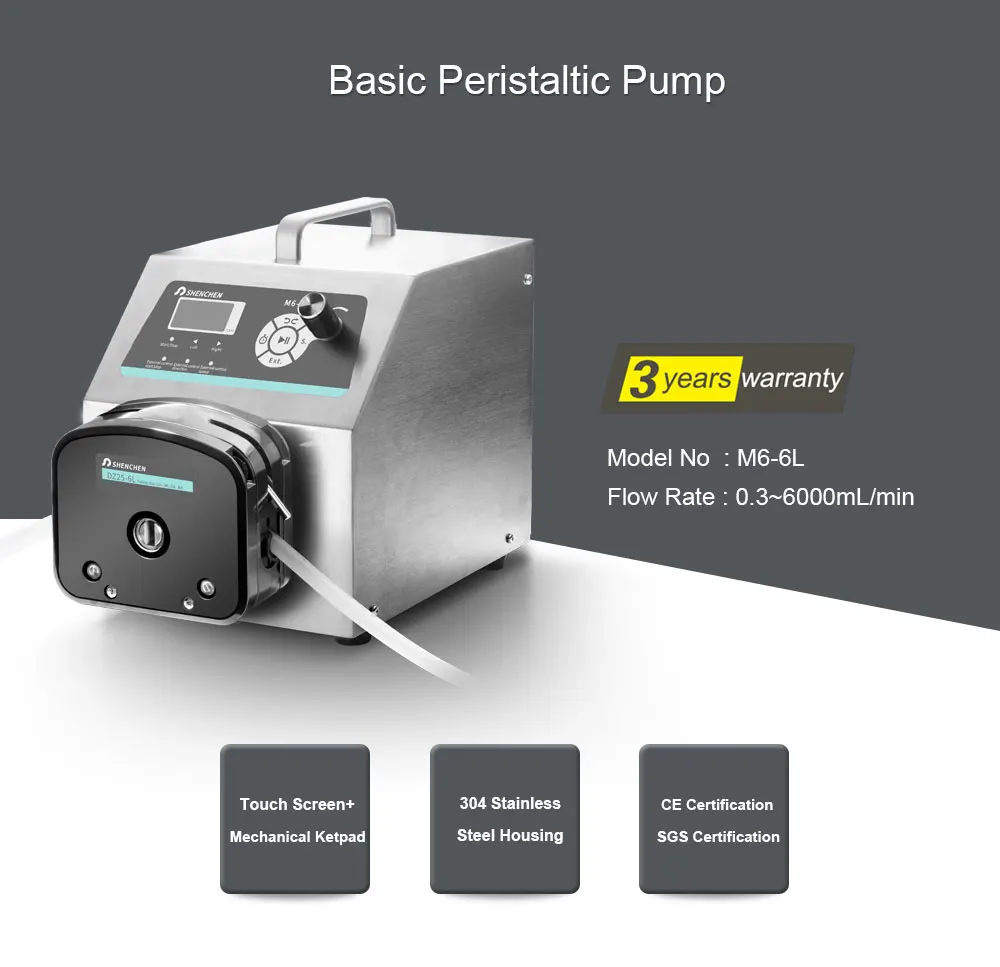 M6-6L Variable Speed Control Digital Peristaltic Pump Industrial Peristaltic Pump