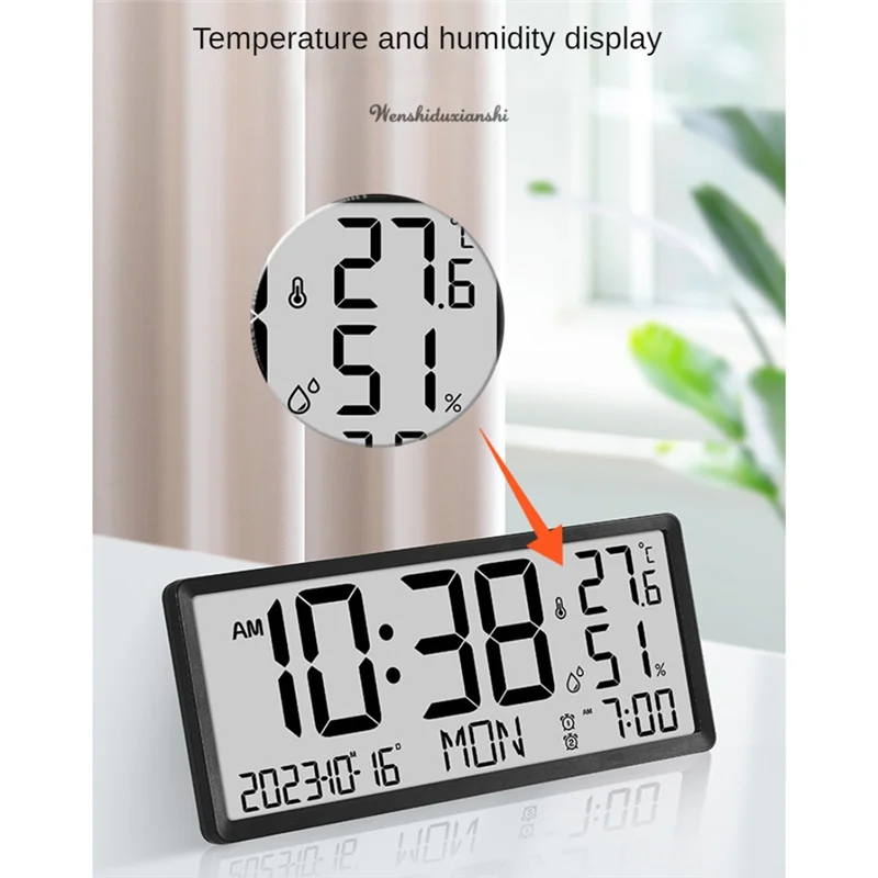 

Durable-LCD Digital Alarm Clock With Temperature Sensor Desktop & Wall Mountable Manual & Automatic Display Adjustability Easy T