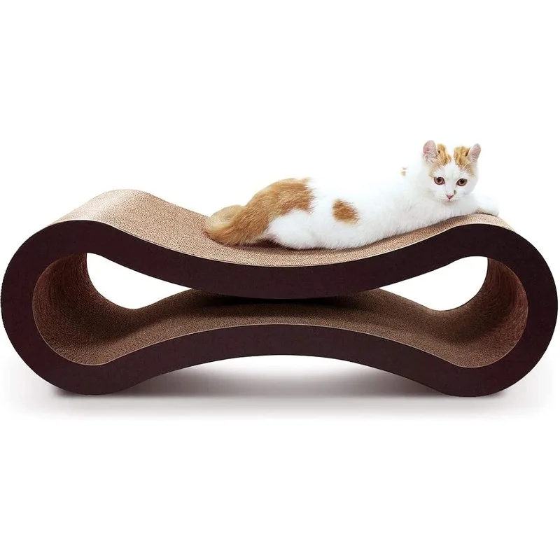 

Cat Scratcher Cardboard, Scratching Pad House Bed Furniture Protector, Infinity Shape, Curved