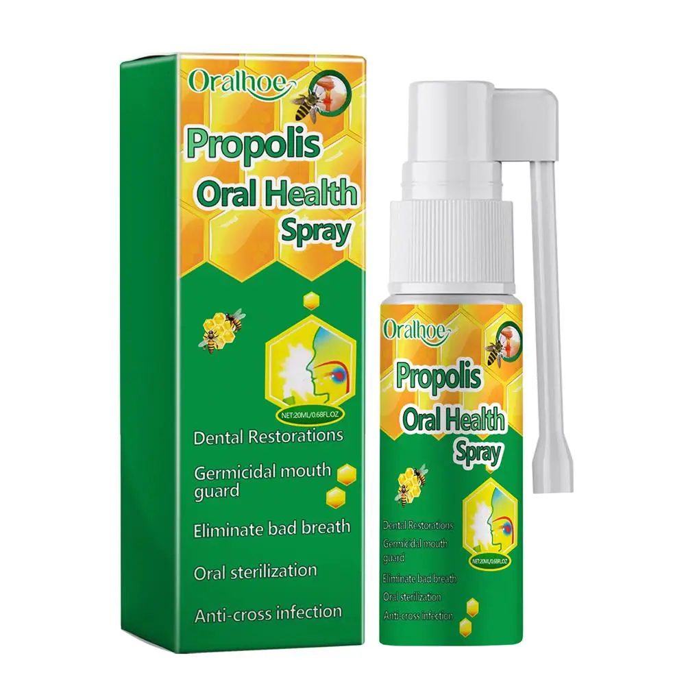 Propoli Spray Per la salute orale alito fresco dente Per la salute dei denti igiene dei denti orali 20ml Ordor smacchiatore Per V8X3