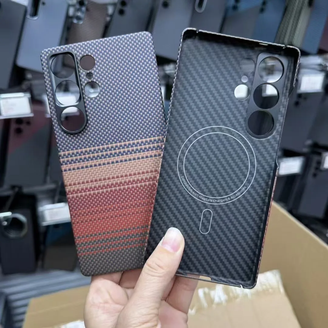 

Really Carbon Fiber Phone Case for Samsung Galaxy S25 ultra Aramid Fiber Cover for Magsafe Magnetic for Galaxy S25Ultra Case