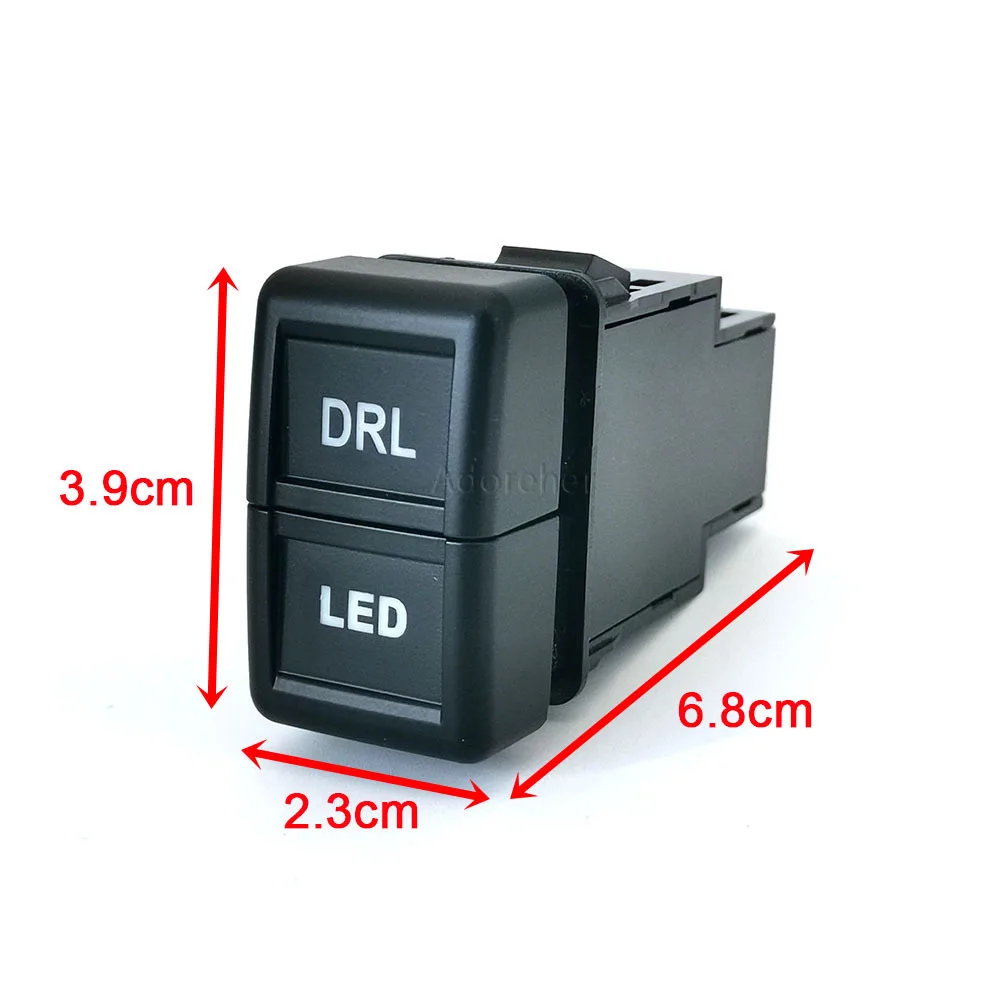 1PC Automotive Dual Switch LED DRL Rear Fog Light Headlight Parking Radar Button with Connecting Cable for Isuzu 700P NLR
